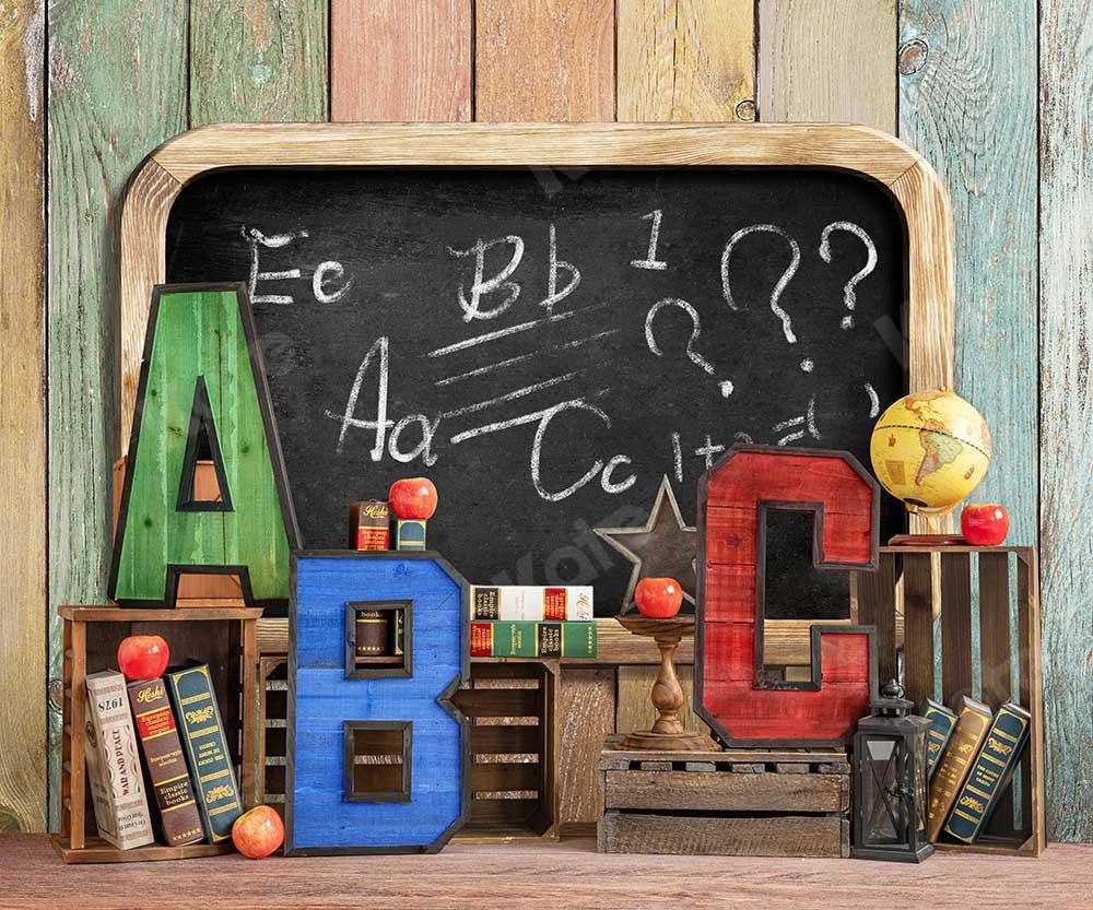 Kate Retour à l'école Été Tableau noir Coloré ABC Toile de fond conçu par Emetselch - Kate Backdrop FR