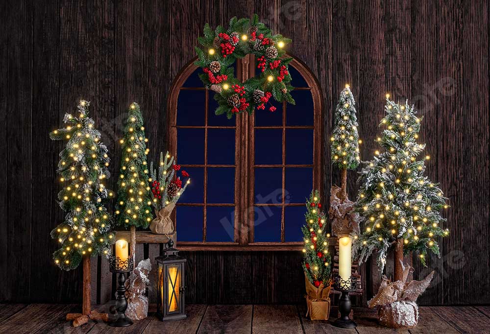 Kate Noël Fenêtre Arbres Mur en bois Toile de fond pour la photographie