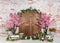 Kate Mur de brique Porte Bois Fleurs Pêche Printemps Toile de fond conçu par Emetselch - Kate Backdrop FR