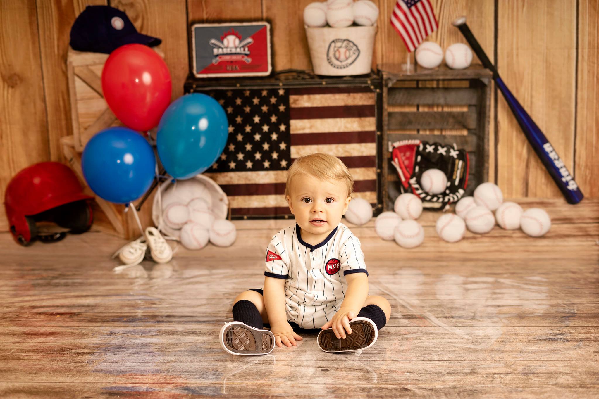 Kate 4 juillet US Baseball Cake Smash toile de fond conçu par Emetselch
