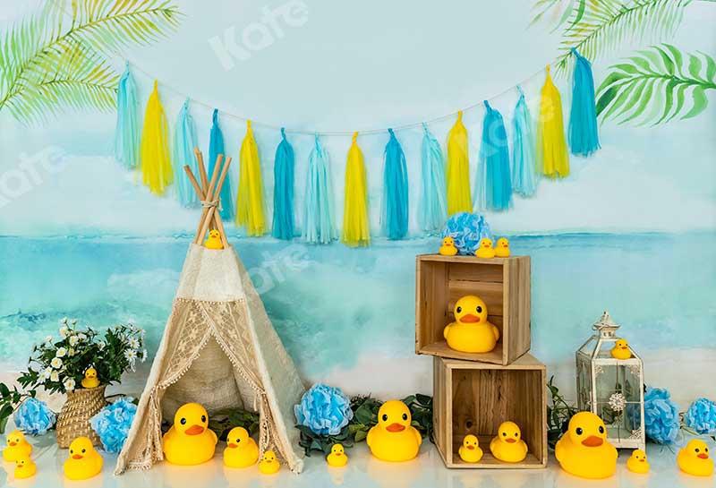 Kate Plage Été Canard Douche de bébé Toile de fond conçue par Emetselch - Kate Backdrop FR