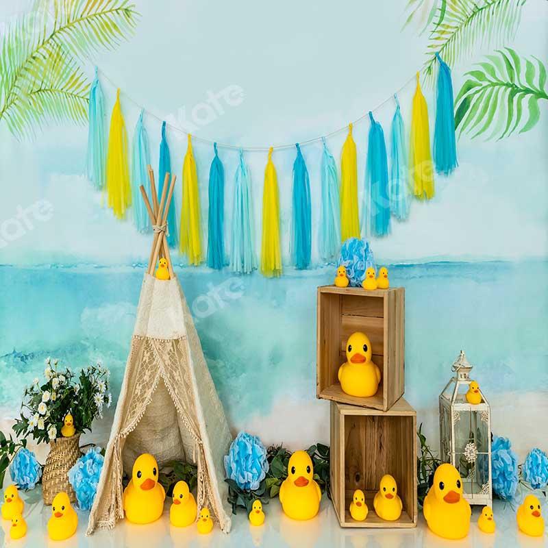 Kate Plage Été Canard Douche de bébé Toile de fond conçue par Emetselch - Kate Backdrop FR