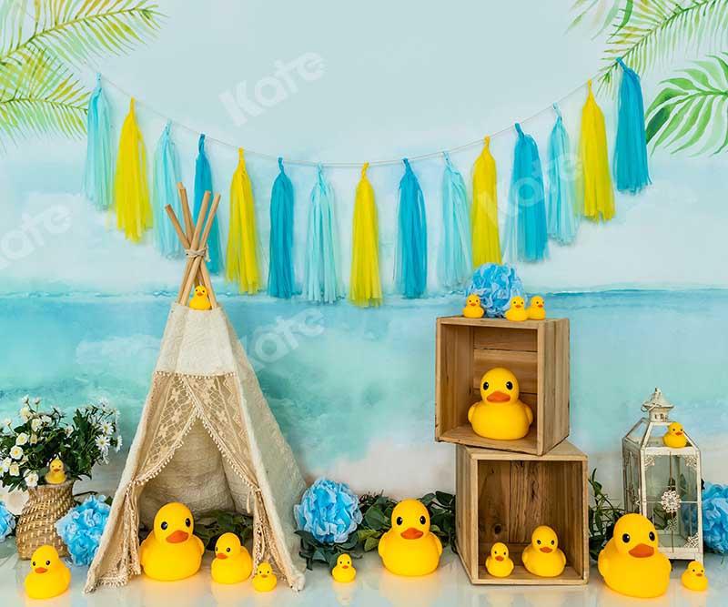 Kate Plage Été Canard Douche de bébé Toile de fond conçue par Emetselch - Kate Backdrop FR