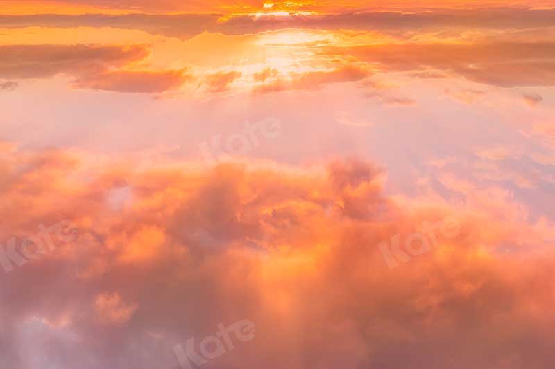 Kate Toile de fond d'été de ciel orange crépuscule pour studio photo