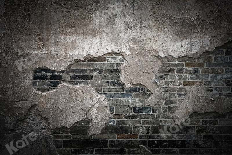 Kate toile de fond de mur de brique de mur de pierre de ciment délabré - Kate Backdrop FR
