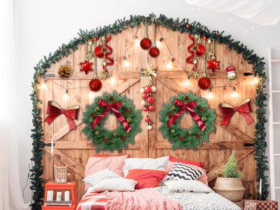 Kate Chambre Tête de lit Noël Toile de fond pour la photographie