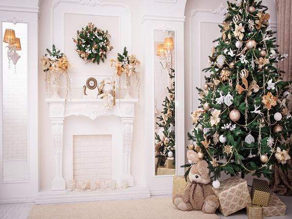 Katebackdrop¡êoKate Christmas Tree Decoration Fireplace Backdrop Studio Props