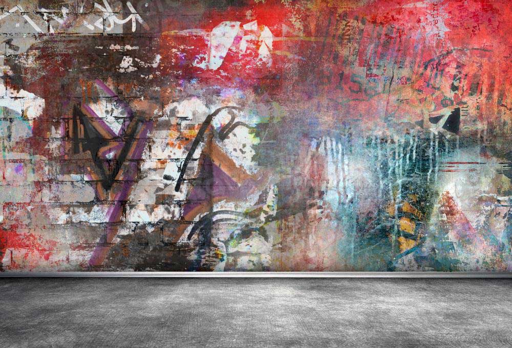 Kate Colorful Brick Stone Graffiti Wall Backdrop Photography - Katebackdrop