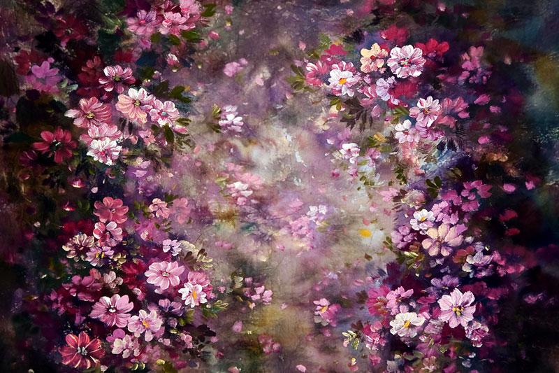 Kate Fantaisie Violet Fleurs Saint-Valentin Toile de fond pour la photographie - Kate Backdrop FR