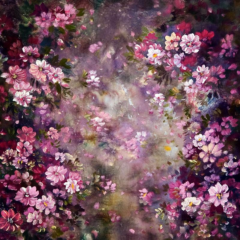 Kate Fantaisie Violet Fleurs Saint-Valentin Toile de fond pour la photographie - Kate Backdrop FR