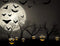 Katebackdrop鎷㈡綖Kate Halloween Moon Gloomy Woods with Bats And Pumpkin Backdrop for Photography