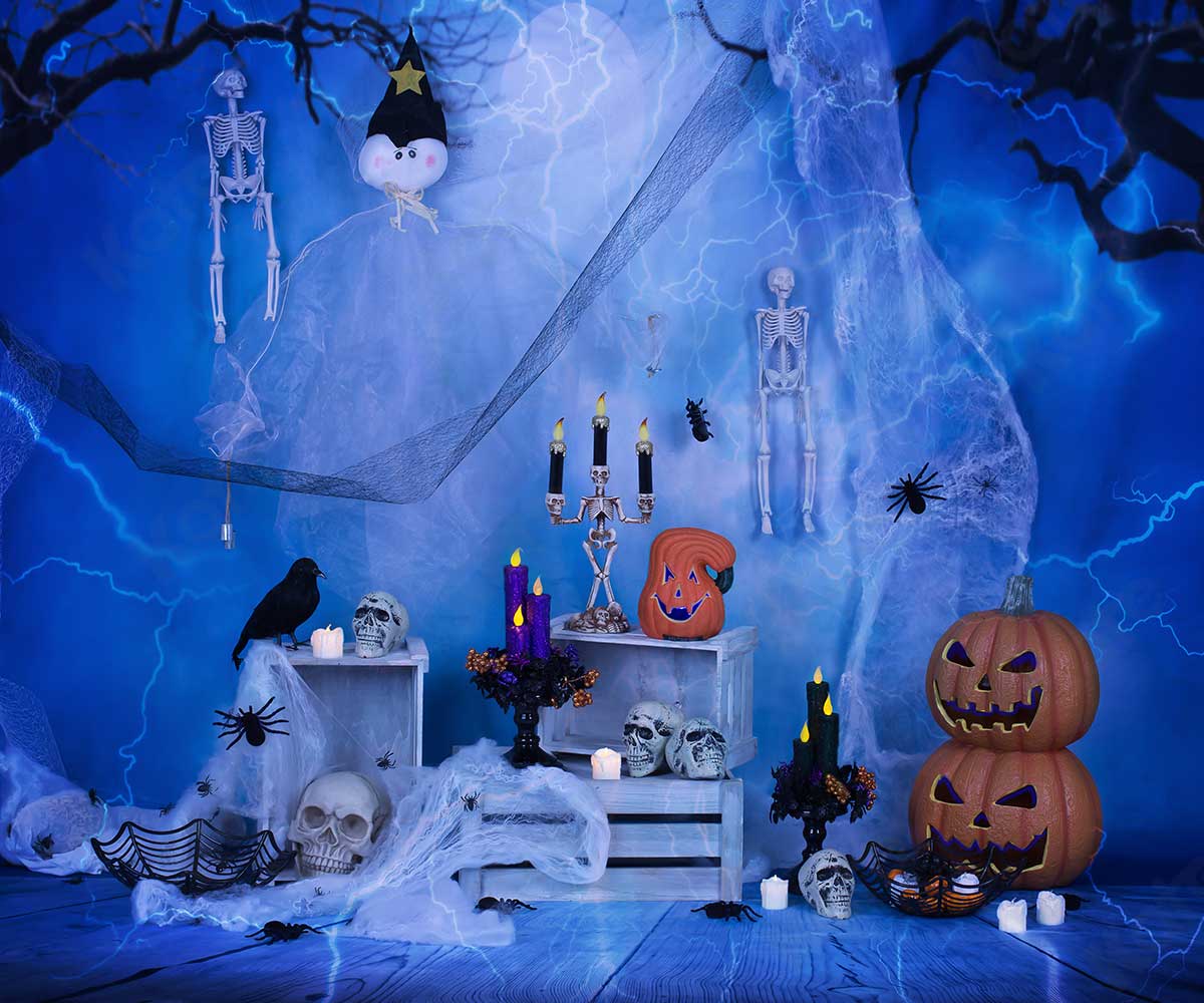 Kate Toile de fond de décorations de citrouille et de libellule d'Halloween pour la photographie conçue par Studio Gumot
