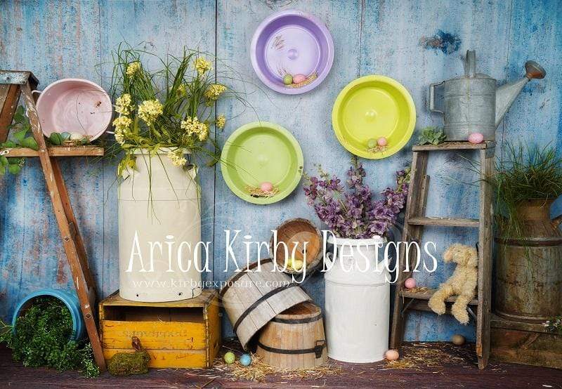 Katebackdrop£ºKate Blue Easter Chicken Coop backdrop designed by Arica Kirby