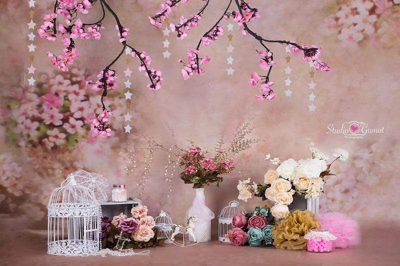 Katebackdrop£ºKate floral antique pink for cake smash backdrop designed by Studio Gumot