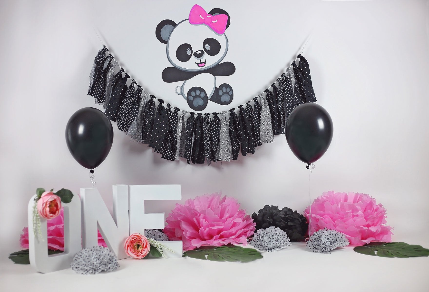 Kate Joli Panda Anniversaire Enfants Toile de fond conçue par Sherie Skelly