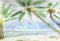 Kate Plage Été Cocotier Enfant Toile de fond conçue par Veronika Gant - Kate Backdrop FR