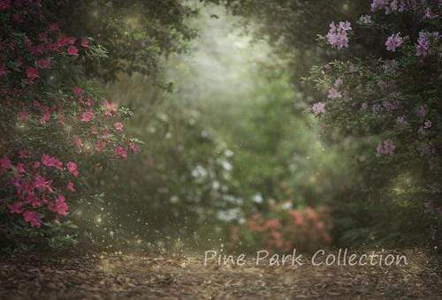 Katebackdrop£ºKate Pink Floral Garden Fairy Lights spring Backdrop for Photography Designed by Pine Park Collection