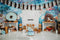 Kate Donut Brun Bannière Enfant Mur de briques Toile de fond pour la photographie - Kate Backdrop FR