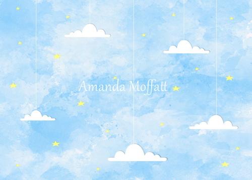 Katebackdrop£ºKate Blue Sky and Clouds Children Backdrop for Photography Designed by Amanda Moffatt