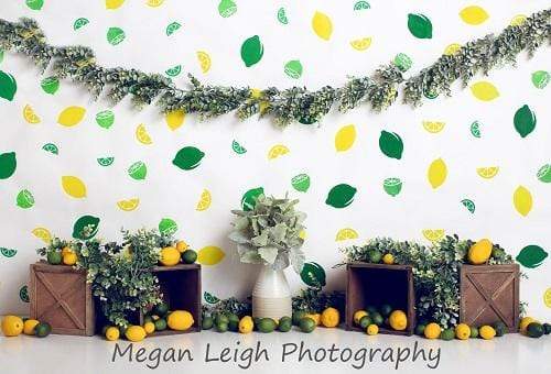 Katebackdrop£ºKate Lemon Lines Summer Children Backdrop for Photography Designed by Megan Leigh Photography