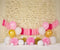 Kate Anniversaire Ballons Rose & Doré Toile de fond conçue par Mandy Ringe - Kate Backdrop FR