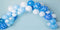 Kate Ballons Bleu & Blanc Anniversaire Enfant Toile de fond conçue par Kerry Anderson - Kate Backdrop FR