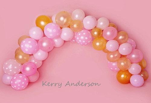 Katebackdrop£ºKate Pink and Gold Balloons Birthday Children Backdrop for Photography Designed by Kerry Anderson