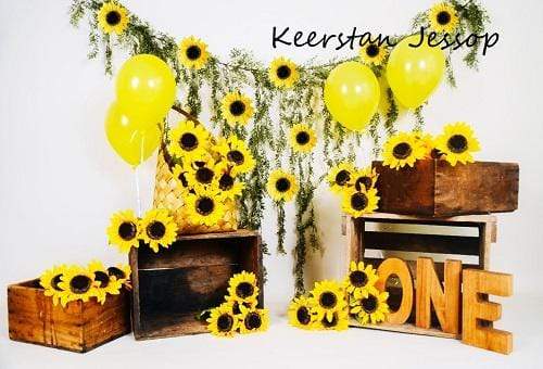 Katebackdrop£ºKate Sunflower With Balloons Spring Backdrop for Photography Designed by Keerstan Jessop