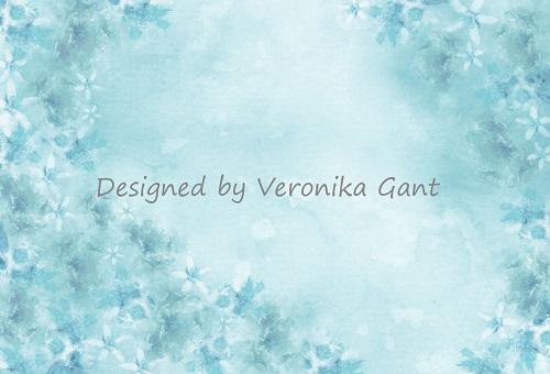 Katebackdrop：Kate Fine Art Watercolors Blue Flowers Abstract Backdrop designed by Veronika Gant