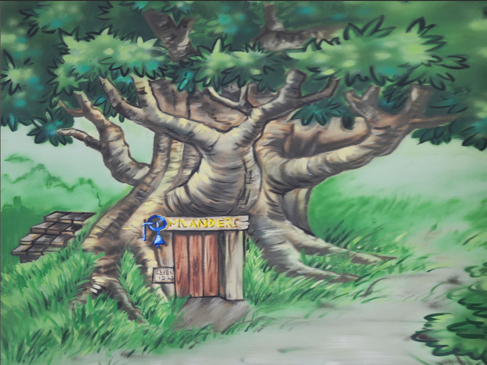 Kate Coin Cabane dans les arbres Forêt Anniversaire Toile de fond conçu par Jerry_Sina