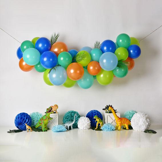 Kate Anniversaire Dinosaure Ballons Toile de fond conçue par Mandy Ringe Photographie
