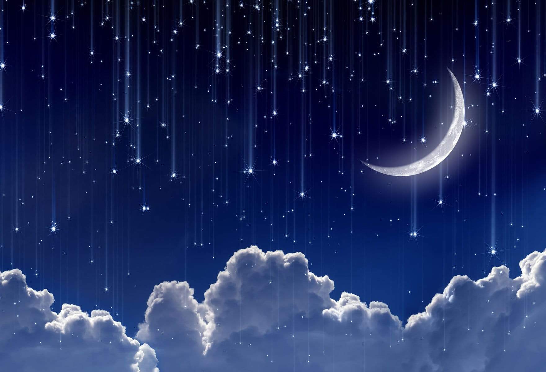 Katebackdrop£ºKate Night Sky with Moon and Cloud Children Backdrop for Photography