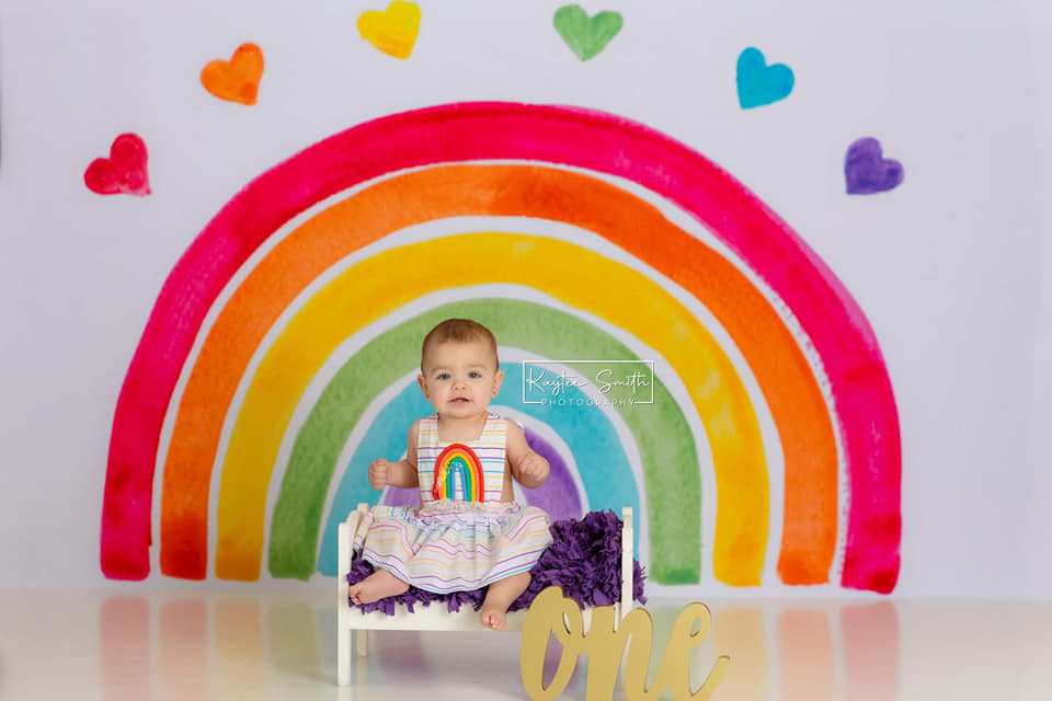 Kate aquarelle arc-en-fond conçu par Mandy Ringe - Kate Backdrop FR