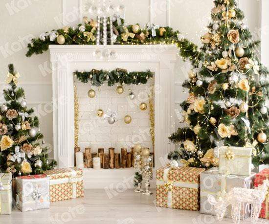 Katebackdrop£ºKate Christmas Decorations Presents Fireplace Backdrop