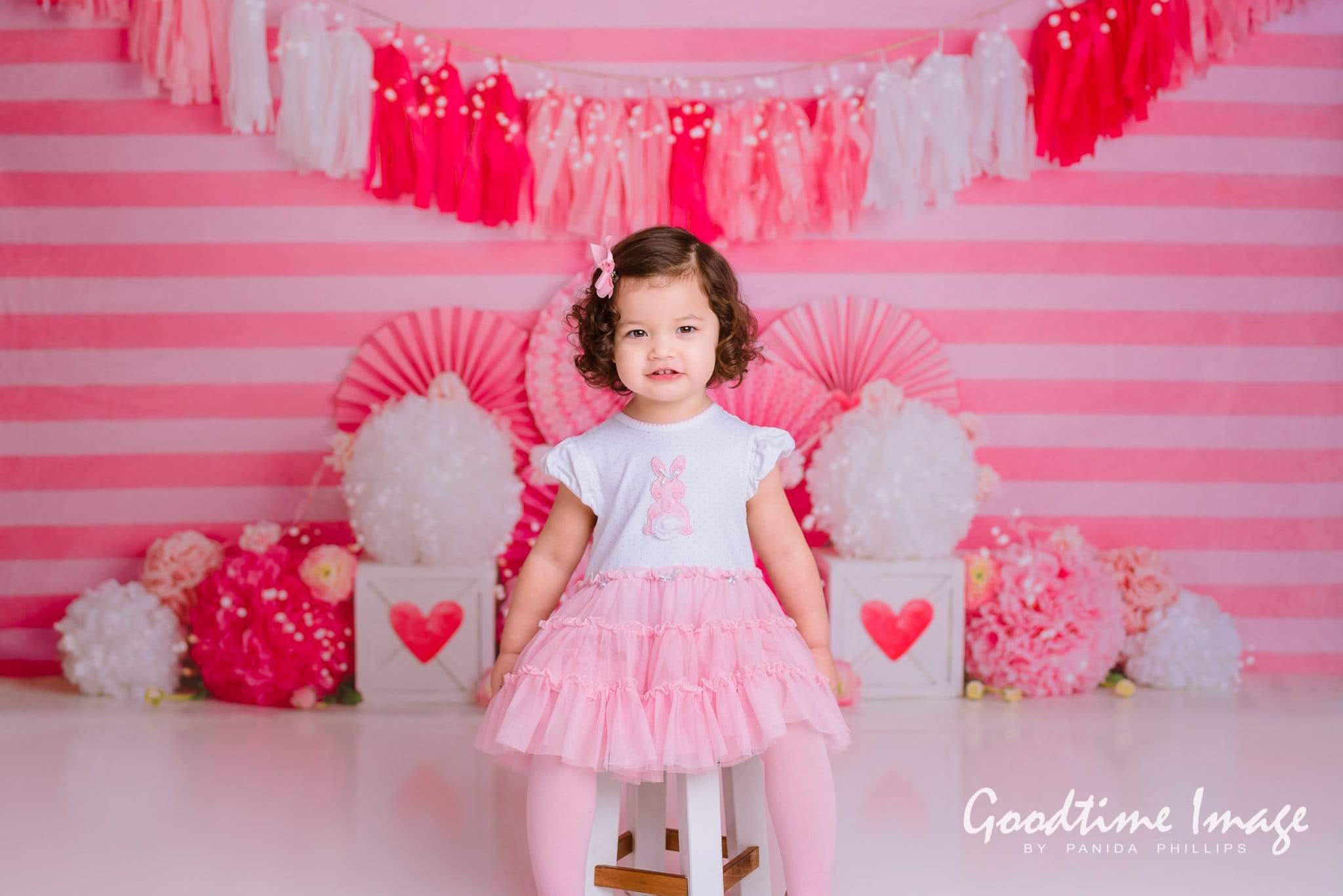 Katebackdrop£ºKate Valentine's Day with Hearts and Stripes Backdrop Designed By Mandy Ringe Photography