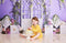 Kate Fleurs Violet Printemps Porte Toile de fond conçue par Megan Leigh - Kate Backdrop FR