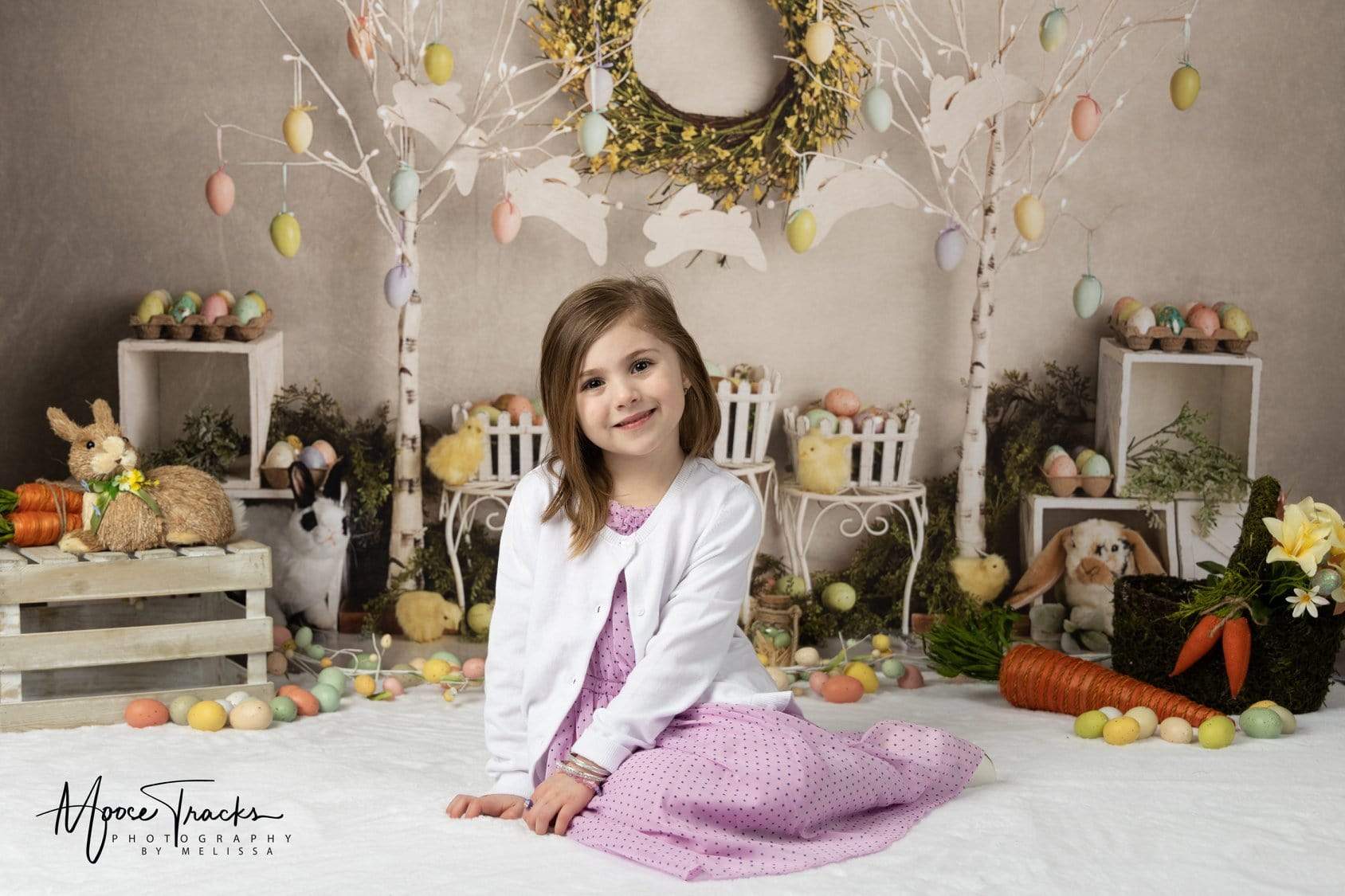 Katebackdrop£ºKate Easter Egg Trees and Bunnies Backdrop Designed By Mandy Ringe Photography