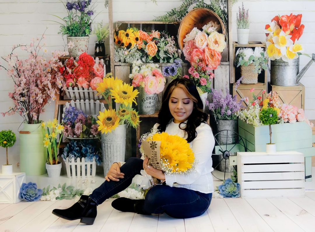 Kate Fleurs Printemps Jardin Toile de fond conçue par Mandy Ringe - Kate Backdrop FR