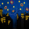 Kate Super-Héros Boom Ville Nuit Toile de fond conçue par Arica Kirby - Kate Backdrop FR