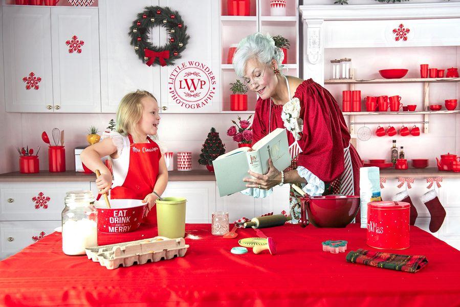 Kate Cuisine Blanc & Rouge Noël Toile de fond pour la photographie - Kate Backdrop FR
