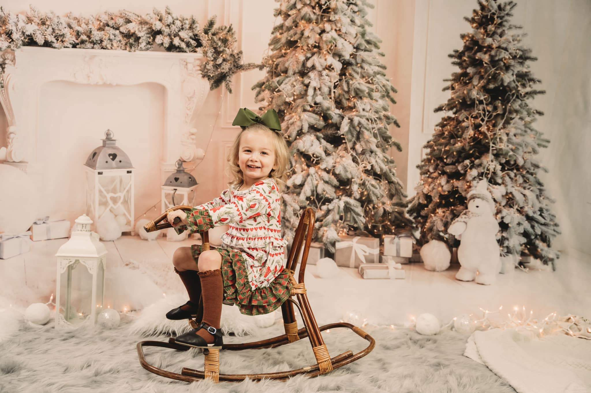Kate Ours Sapin de Noël Arbre Cheminée Blanc Toile de fond pour la photographie - Kate Backdrop FR