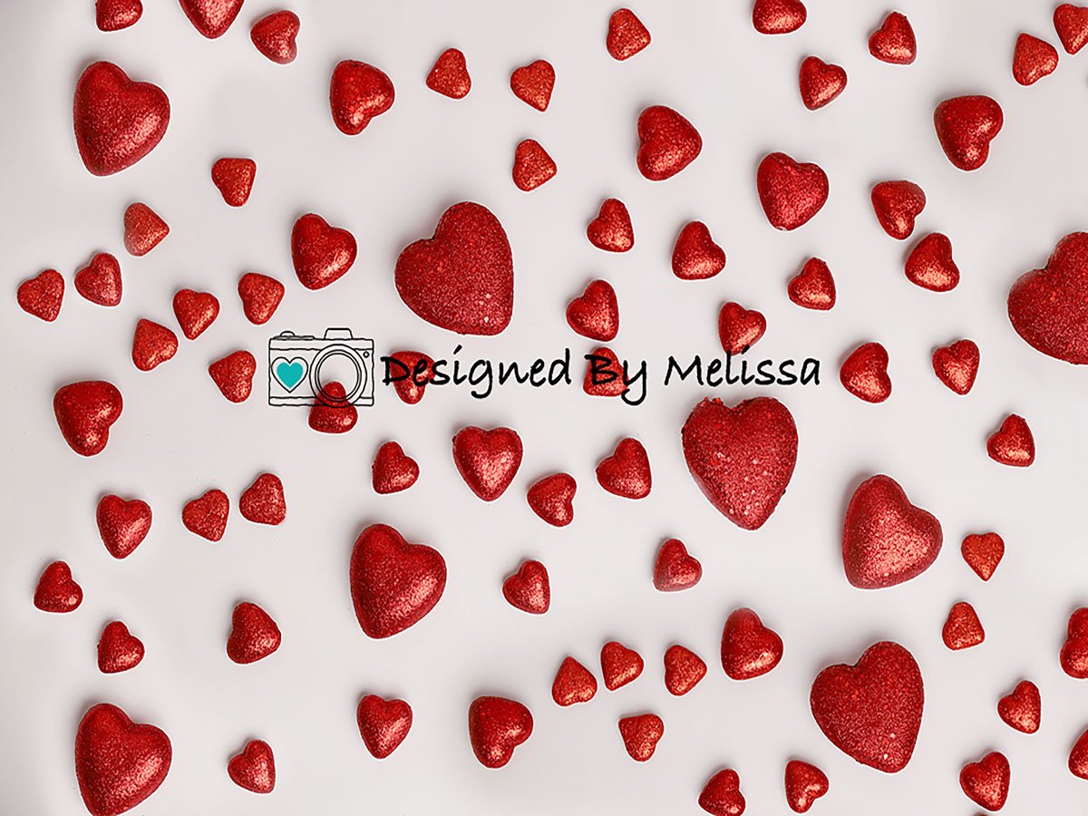 Kate Toile de fond coeurs rouges de la Saint-Valentin conçue par Melissa King - Kate Backdrop FR