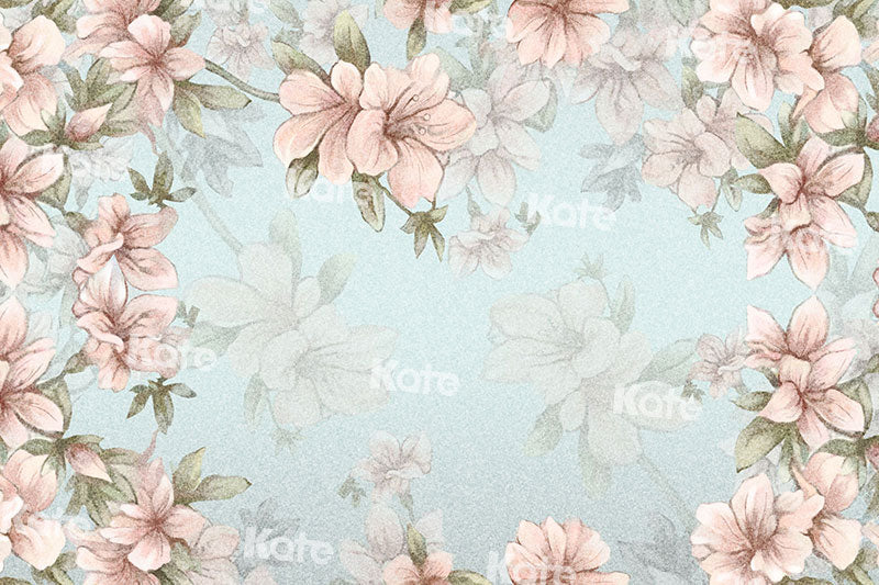 Kate Fleur de cerisier Rose Printemps Bleu Toile de fond  pour la photographie - Kate Backdrop FR