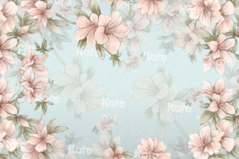 Kate Fleur de cerisier Rose Printemps Bleu Toile de fond  pour la photographie - Kate Backdrop FR