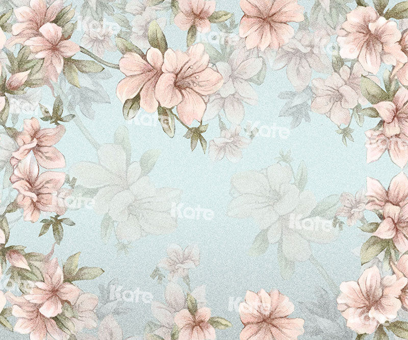 Kate Fleur de cerisier Rose Printemps Bleu Toile de fond  pour la photographie - Kate Backdrop FR