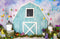Kate Grange Bleu Pâques Arbre Œufs Toile de fond conçue par Arica Kirby - Kate Backdrop FR