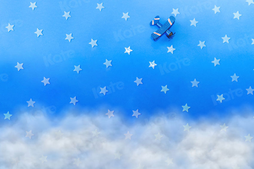 Kate Étoiles Ciel Avion Voyage autour du monde Toile de fond pour la photographie - Kate Backdrop FR