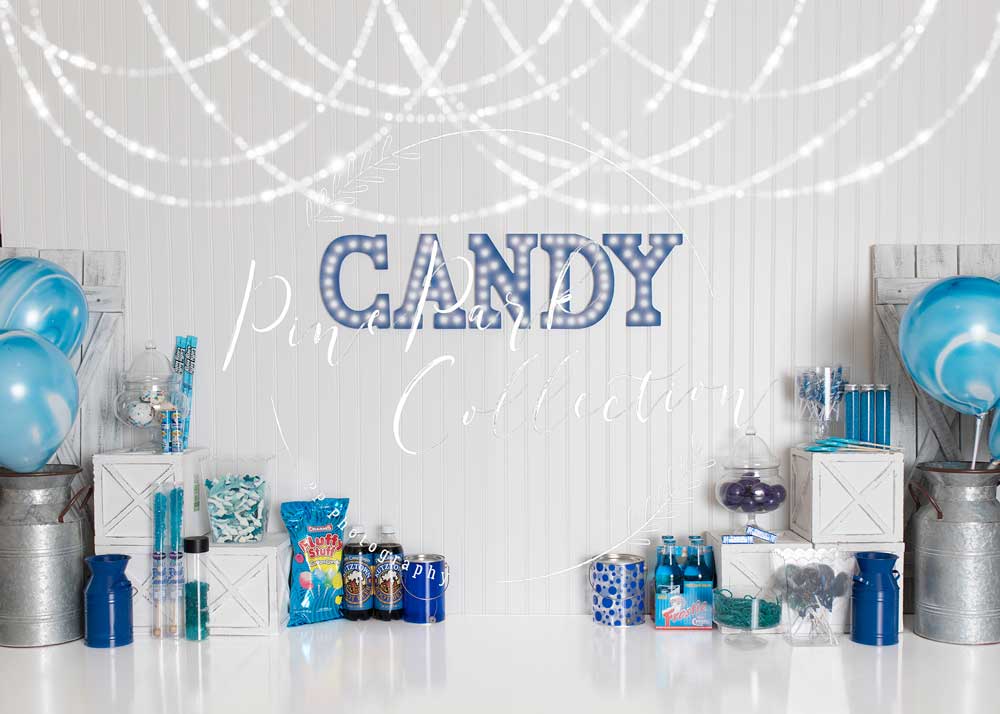 Kate Bleu Enfants Anniversaire Cake smash Toile de fond conçue par Pine Park Collection - Kate Backdrop FR