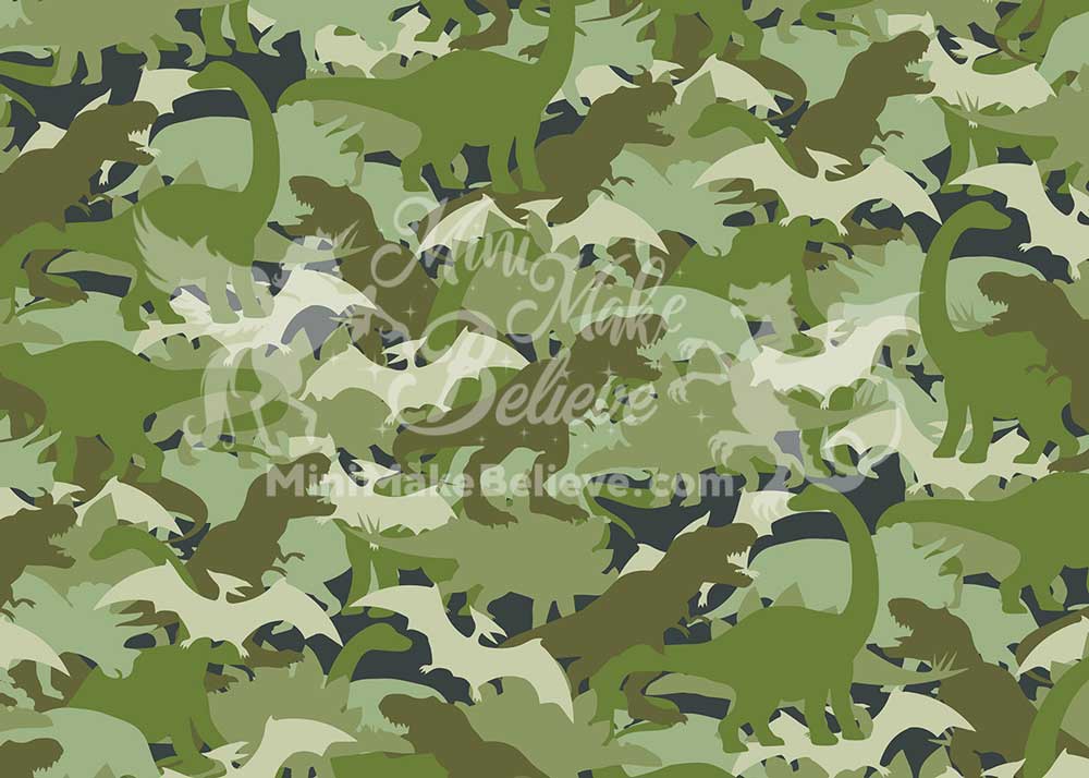 Kate Dinosaure Vert Camouflage Anniversaire Toile de fond conçue par Mini MakeBelieve
