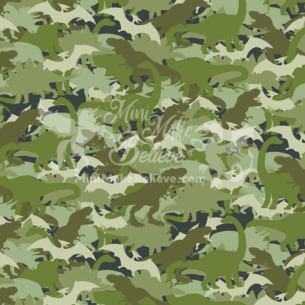 Kate Dinosaure Vert Camouflage Anniversaire Toile de fond conçue par Mini MakeBelieve